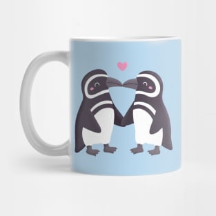 Kissing Penguins Couple Mug